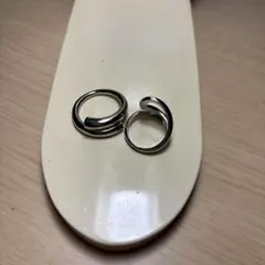 シンプルシルバーリング2個セット