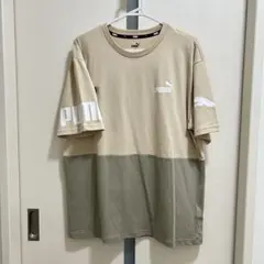 【新品タグ付き】PUMA プーマ Tシャツ Lサイズ バイカラー ロゴ 半袖