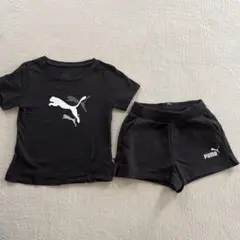 PUMA 黒 Tシャツとショートパンツセットアップ 100cm