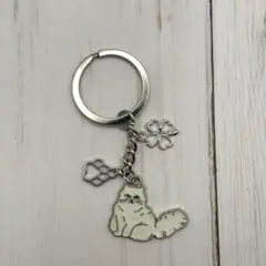 白猫キーホルダー