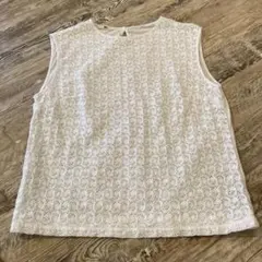 45R コットン ドルマンスリーブ Tシャツ ロゴ刺繍 レース オーバー