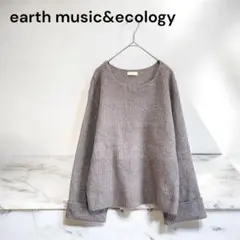 earth music&ecology ワイドカフスニットプルオーバー ピンクF