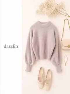 【美品】dazzlin ダズリン　袖おしゃれボタンシャギーニットのサムネイル
