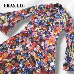 2way★FRAY I.D フラワープリントロングワンピースM フレイアイディー