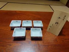 陶器製 花柄 四角鉢 5個セット