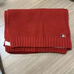 LACOSTE レッドニットマフラー