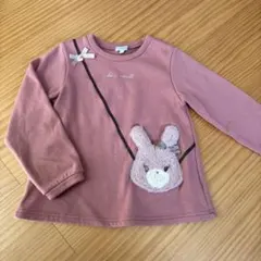 any FAM 120 ピンク うさぎ 裏起毛ポケット トレーナー