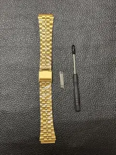 新品 ステンレス製 腕時計用交換ベルト ゴールド ラグ幅18mm