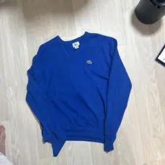 IZOD Lacoste 青 Vネック ニット XL