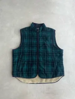 【希少】90s LLBean ブラックウォッチベストy2k古着cityウール