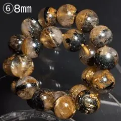 ⑥太陽放射タイチンルチルクォーツ ブレスレット 8mm ルチルクォーツ中国鑑別付