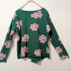 ​オールドネイビー キッズ XL 160 花柄 長袖 カットソー グリーン 綿のサムネイル