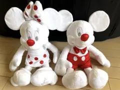 ディズニーストア 2013クリスマス限定 ホワイト ミッキー ミニー ぬいぐるみ