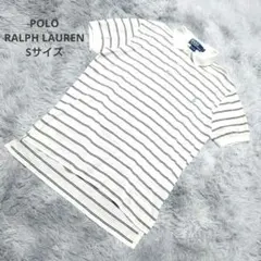 ポロラルフローレン　ポロシャツ　半袖　ポニー刺繍　S　ボーダー　清涼