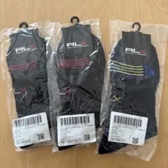 Polo Ralph Lauren RLX ブラックソックス 3足セット