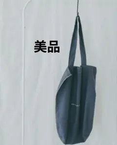 美品! ｔｅｋｉｔａｒａまち付きトートバッグ　エコバッグ ネイビー