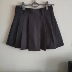 ダークグレー コーデュロイ プリーツミニスカート