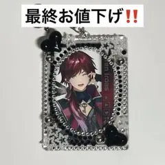 トレカケース デコ ブラック ストーン レジン 黒 銀