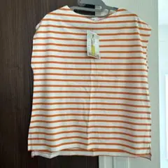FLASH BLUE ボーダー ノースリーブ Tシャツ M