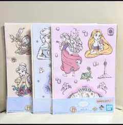 Disneyプリンセス1番くじステッカー3種　美女と野獣、アナ雪、ラプンツェル
