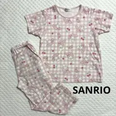 SANRIO チェック柄 パジャマ サンリオ キッズ 子ども 半袖 ルームウェアのサムネイル