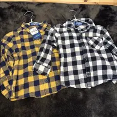 チェック柄長袖シャツ2枚セット