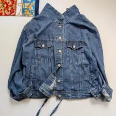 美品　✨️　レースアップ　ヴィンテージ　デニムジャケット　オーバーサイズ