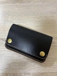 No.044 3層ロングトラッカーウォレット 栃木レザー茶芯オイルスムース
