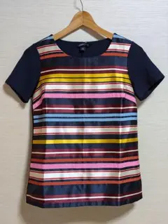 LANDS' END　ランズエンド　Tシャツ　マルチカラーボーダー　S　未使用品のサムネイル