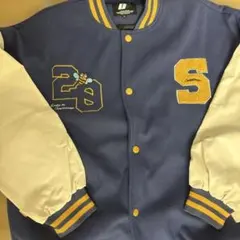 刺繍デザイン スタジャン ブルー/ホワイト