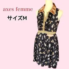 axes femme Coquette 香水柄フリルノースリーブワンピ