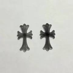 大 2つ クロスパーツ　クロム　十字架パーツ　ネイルパーツ　ジェルネイル　ネイル
