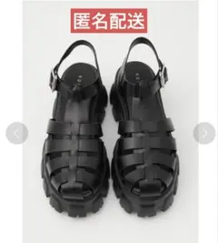 rienda 厚底 グルカサンダル ブラック　タンクソールグルのサムネイル
