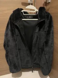 フリースジャケット・ボアジャケット 黒 フード付き