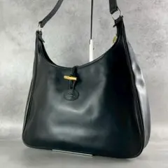 LONGCHAMP ロンシャン レザー ワンショルダーバッグ ブラック