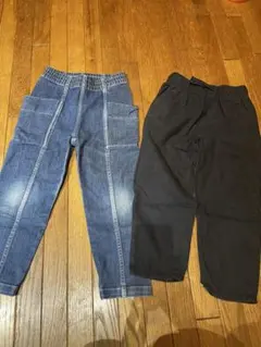 H&M キッズ ロングパンツ 2本セット デニム ブラック　110cm
