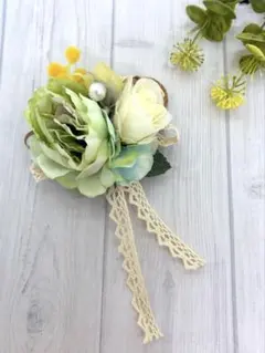 コサージュ【ミモザ＆春色カラー】ハンドメイド