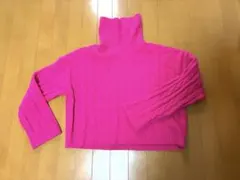 GU ケーブルニットセーター 長袖 ピンク　L