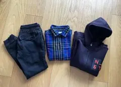 Zara Kids チェックシャツ・パーカー・デニムセット　120おまとめ売り
