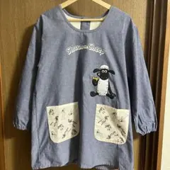 ひつじのショーン 裏ボア　割烹着　エプロンM-L背面ボタン