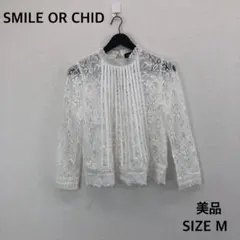 新品タグ付⭐SMILE OR CHID ホワイトレースブラウス Mのサムネイル