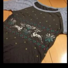 ROXYグレー✖️ブラウンラグランカットソ