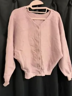 薄紫 ボタン付きカーディガン Mサイズ