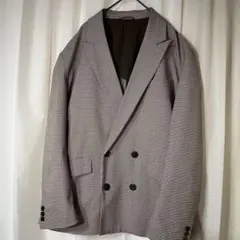 INHERIT インヘリット 千鳥柄 ダブルブレスト テーラードジャケット M