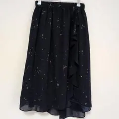 WILLSELECTION 星柄 フレアスカート ネイビー Mのサムネイル