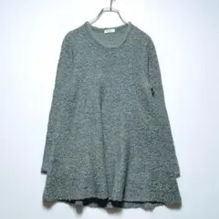 アースミュージックアンドエコロジー ラメニットチュニック グレー プルオーバー