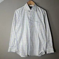 【J.CREW】上質コットンチェックシャツ(M)美品100番双糸100%