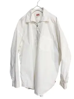 HINSON　ジッププルオーバーシャツ　ホワイト　M ビッグシルエット　美品