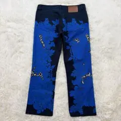 【美品】ルイヴィトン 花柄 デニムパンツ 金ボタン ストレッチ ブラック 38のサムネイル