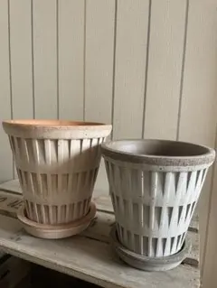 お買い得！限定品タイ製高級テラコッタトール深型浮彫ストライプ3枚セット お買い得！限定品タイ製高級テラコッタトール深型浮彫ストライプ3枚